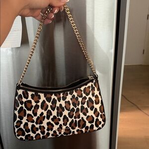 Kate Spade Leopard Print Chain-Handle Shoulder Bag in Brown/Black